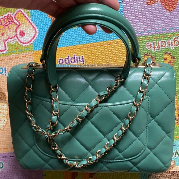 chanel Lambskin Quilted Small Trendy CC Flap Dual Handle Bag Light Green - Picture 2 of 5